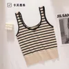 2024 Designers Tanks Knit Vest Pulls T-shirts Designer Lettre rayée Tops sans manches Knits Fashion Style Ladies Pull Croptop