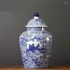 ボトルの家の家具Jingdezhen Ceramics Classic Blue and White Porcelain Pot装飾的な装飾装飾装飾用瓶Vase