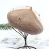 Berets 2023 Wool Beret Women's Autumn And Winter Mesh British Retro Lace Small Hat Painter Fashion Warm Turbante Mujer