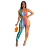 Zatusz w strojach kąpielowych damskiej dla kobiet wyjście na plażę sukienkę Kolor Swimsut Drukuj otwarte spodnie bez rękawów