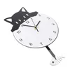 壁の時計時計装飾リビングルームの装飾ホームペンダントハンギング子猫がアクリルをデザインする