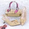 Dress Shoes Doershow Beautiful Style Italian With Matching Bags African Women And Set For Prom Party Summer Sandal HFG1-19