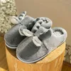 Pantoufles chaudes d'hiver en peluche pour femme, chaussures de maison, animaux mignons, chaussures plates décontractées, à la mode, chaussures d'intérieur, 2023