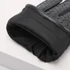 Cycling Gloves Black Genuine Sheepskin Leather For Men Touchscreen Texting Driving Motorcycle