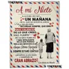 Couvertures Toaddmos A Mi Nieta Nieto Air Mail Imprimer Couverture polaire mince Cadeau d'amour pour petite-fille Petit-fils Canapé Nap Doux Chaud 2302 DHSVO