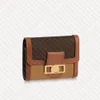 M68725 Dauphine Compact Portfel Designer Women Canvas Portefeuille Zippy Zamped Monety Purse Card Karta Victorine Key Key Mini Po233a