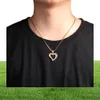 Hollow Heart Hanging Iced Out Bling Charm met Box Chain Necklace Men Women Hip Hop Chains For Jewelry Gift6587065