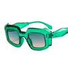 Sunglasses Cross-Border Ins Square Frame Thick Rim Jelly Colored Men's And Women's Fashion Retro