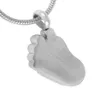 IJD8041 Baby Foot Shape rostfritt stål Kremation Keepsaken hänge för Hold Ashes Urn Necklace Human Memorial Jewelry299s