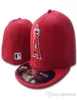 2019 New Angelse On Field Style Red Color Sport Fitted Flat Hats A Letter Embroidered Closed Size Caps Hip Hop Design Bones Chapeu1616499