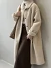 Imitation lamb wool long coat for women's winter coat