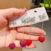 Dangle Earrings Fashion Fruit Strawberry Long Tassel Drop Korean Lovely Girl Temperament Simple Sweet Shiny Earring Cute Jewelry