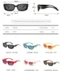 Retro Cat Eyt Frame Solglasögon för kvinnors 2022 Luxury V-formade solglasögon för herrmode Rektangulära gelésolglasögon med Metal gångjärn UV400 231226