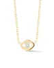 Gemymice Jewelry Fashion Minimalist 925 Sterling Silver 14K Gold Miltated Round Zircon Diamond Eye Pendant Necklace for Women7312435