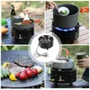 Winddicht Camping Gasfornuis 7 Core Sterk Vuur Outdoor Toeristische Cassette Fornuis Draagbare Picknick Barbecue BBQ Kookgerei 231225