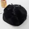 Boné de pele de coelho homem inverno genuíno 100% pele bombardeiro chapéu à prova de vento quente earmuffs masculino liso cinza preto chapéu russo cabido casquette 231225