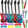 Favor Party Favor 18 Paquete Inflable Rock Star Toy Set para Concierto Tema Favores Cumpleaños Guitarra Eléctrica / Micrófonos / Obturador Sombreado Gla