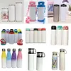 Tumblers Sublimation Blanks Tumblers Christmas Gifts 304 Rostfritt stål Vakuumkoppar MDF Blank Drinkware Diy Photo Water Mugs av DHL XD2480