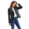 0C448m40 Women's Jacket Faux Leather Multi Pochette Accessories Spring and Autumn Fashion Casual Coat