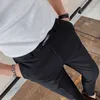 Черно-белые вышитые деловые брюки для мужчин в корейском стиле, тонкий офисный социальный костюм, уличная одежда высокого качества до щиколотки 231226