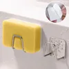Kitchen Storage Sink Sponge Holder Organizer Soap Drying Rack Self Adhesive Drain Stainless Steel Wall Racks Hook