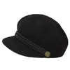 Berretti H723 Cappello berretto in feltro di lana femminile britannico elegante vintage autunno inverno berretto caldo coreano tutto-fiammifero per il tempo libero pittore berretti di moda