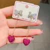 Dangle Earrings Fashion Fruit Strawberry Long Tassel Drop Korean Lovely Girl Temperament Simple Sweet Shiny Earring Cute Jewelry