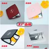 Compact Mirrors Makeup Red Black White Color Fashion Acrylic Folding Veet Inner Packing Bag With Gift Box Portable Classic Drop Delive Dhmqf