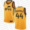 Anpassade män kvinnor ungdomar barn utah''jazz''44 bojan''bogdanovic 45 donovan''mitchell camo svart röd basket throwback tröja