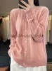 Męskie swetry wełniane damskie odzież damska Odziera O-Neck Sweater Mujer Long Rleeve Tops Knitwears Koreański styl mody Nowy w odzieży wierzchniej szydełkowania J231226