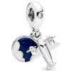 925 Sterling Srebrny Dangle Charm Beads Wiselant Buty Travel Girl Home Cup Puchar Koraliki Fit Pando Charms Bransoletka DIY Akcesoria biżuterii