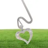 Hollow Heart Hanging Iced Out Bling Charm met Box Chain Necklace Men Women Hip Hop Chains For Jewelry Gift6587065