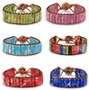 Charm Bracelets Chakra Bracelet Jewelry Handmade Multi Color Natural Stone Tube Beads Leather Wrap Couples Creative Gifts Drop1707846