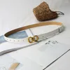 Belts Gold Bronze Geometry Snap Metal Buckle Belt For Women Jeans Dress Trouser Waistband Adjustable Thin Waist PU Leather