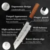 YUZI Küchenmesser 6-teiliges Set Forged Chef Japanisches Kiritsuke LNIFE Fleischerbeil Slicing Utility Kochwerkzeug268a Beste Qualität