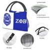 Väskor zeta phi beta isolerad lunchväska för camping resor läcksäker kylare termiska lunchlåda kvinnor termiska väskor
