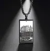 Pendant Necklaces Dawapara Vintage Box Chain Talisman Necklace The Suit Of Swords Tarot Card Amulet Stainless Steel Golden Black J7955398