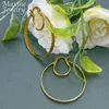 Circle Hoop Earrings for Women Gold Plated Copper Vintage Simple Loop Italian African Jewelry Set Party Wedding Gifts 231226