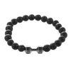 Pulsera con mancuernas de piedra mate negra, motivación para Fitness, Crossfit, gimnasio, regalo de moda, pistola negra, Black290I