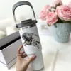 Women Designer Water Bottles Battle Steed Pattern 40oz Second Generation Car Cup 304 Stainless Steel Portable Cup Large Capacity Straw Handle