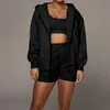 Vêtements de sport Cardigan de couleur unie pour femmes, couverture à capuche, maillots de bain, shorts de bain, bas de maillot de bain pour femmes, haut de maillot de bain en dentelle