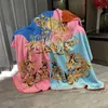 blanket throw blanket baby blanket Brocade fox velvet double digital printed travel blanket for bed