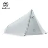 シェルターAricxi Oudoor Ultralight Camping Tent 3シーズン1シングルパーソン15Dナイロン1サイドシリコンコーティングロッドレステント