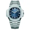 2023AAAA Waterproof Watch Men Automatyczne zegarki 5711 Srebrny pasek niebieski męski nierdzewny mechaniczny Montre de Luxe Zegarstka RELOJ H311D
