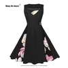 Vestidos casuais floral xadrez impressão vestido vintage rockabilly 5xl robe femme mulheres uma linha balanço hepburn pin up 50s 60s festa vestidos vd3788