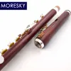 MORESKY Cocobolo Legno Piccolo C Chiave Cupronichel Flauto Half-size Placcato Argento Materiale Del Corpo Ebano MPC-168