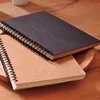 Kraft Paper Material Double Roll Spiral Notebook Sketch Book Diary Drawing Paper Notebook School Supplies 231226