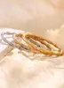 Bracciali e braccialetti di bambù in acciaio inossidabile di alta qualità per le donne Gioielli di moda in oro rosa titanio Ragazza Amica Gifts7640698