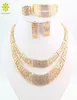 Sieradensets Mode Bruiloft Accessoires Afrikaanse Sieradensets 18K Goud Strass Ketting Oorbellen Set Bruidssieraden Set44872764158360