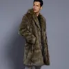 Cappotto da uomo in pelliccia di visone finto cappotto invernale spesso soffice manica lunga caldo capispalla Shaggy giacca lunga in pelliccia di lusso giacche Bontjas uomo 231226